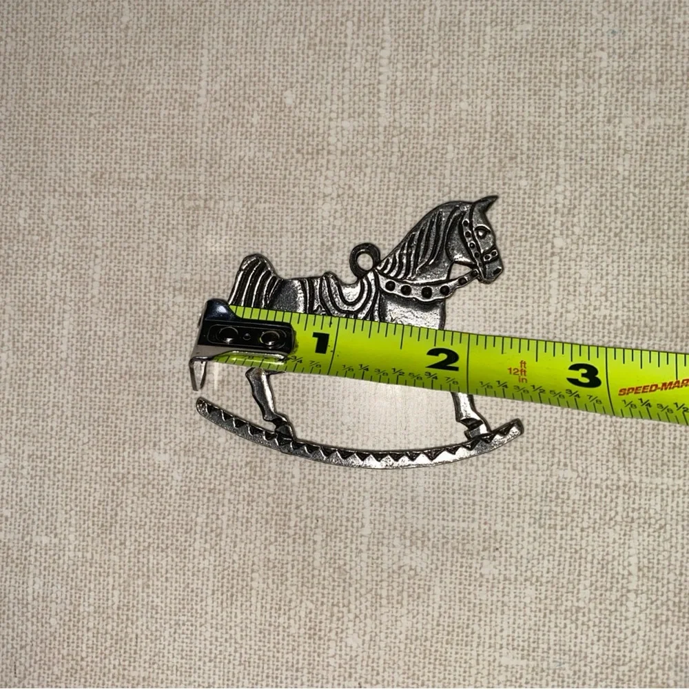 Olde Country Reproductions Pewter Rocking Horse Christmas‎ Ornament